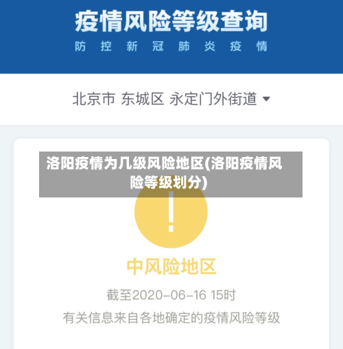 洛阳疫情为几级风险地区(洛阳疫情风险等级划分)