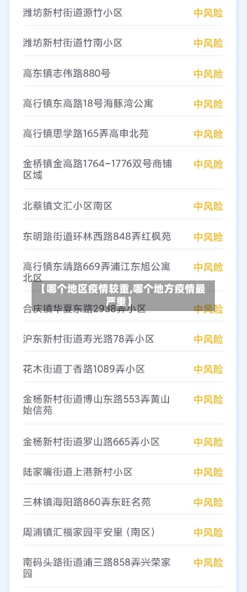 【哪个地区疫情较重,哪个地方疫情最严重】