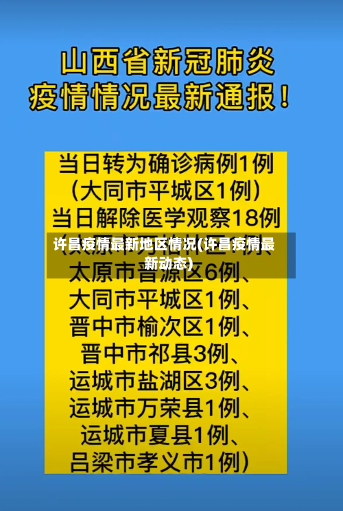 许昌疫情最新地区情况(许昌疫情最新动态)