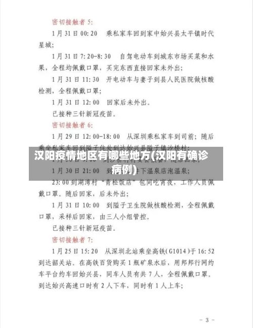 汉阳疫情地区有哪些地方(汉阳有确诊病例)